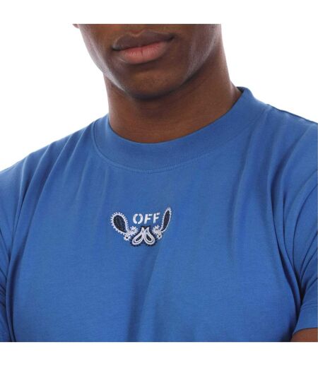 Mens Arrow Bandana T-shirt Blue White Off White