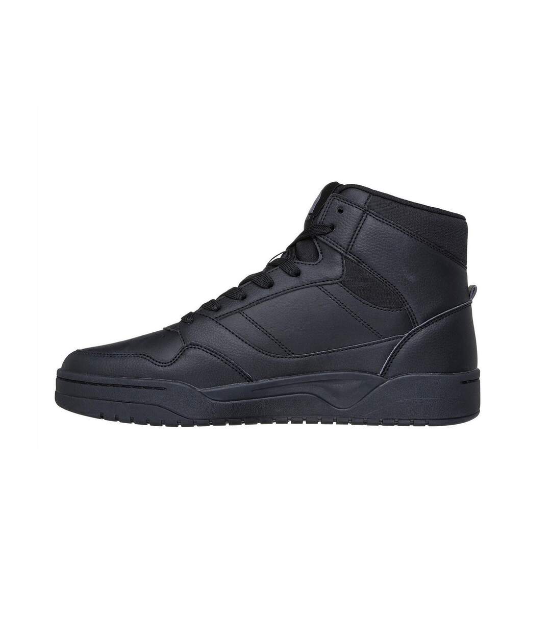 Mens Overlay High Top Trainers Black Skechers-2