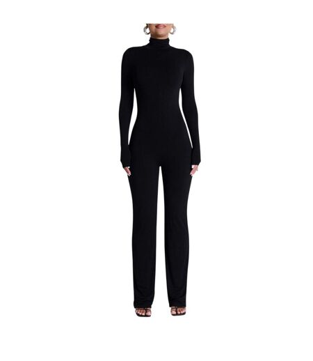 Womens/ladies Sculpted Straight Leg Jumpsuit Black Naked Wardrobe