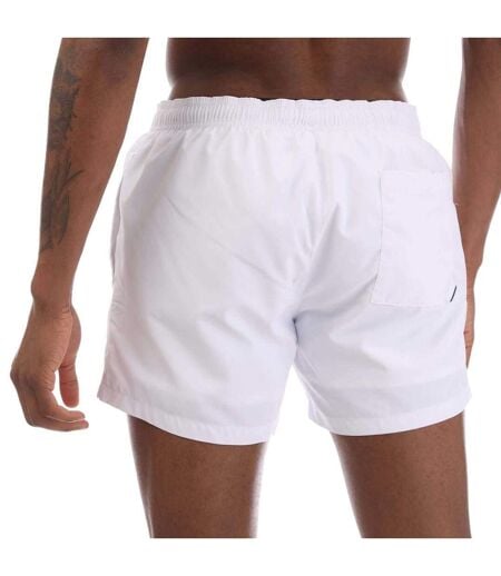 Mens Abas Logo Swim Shorts White Hugo