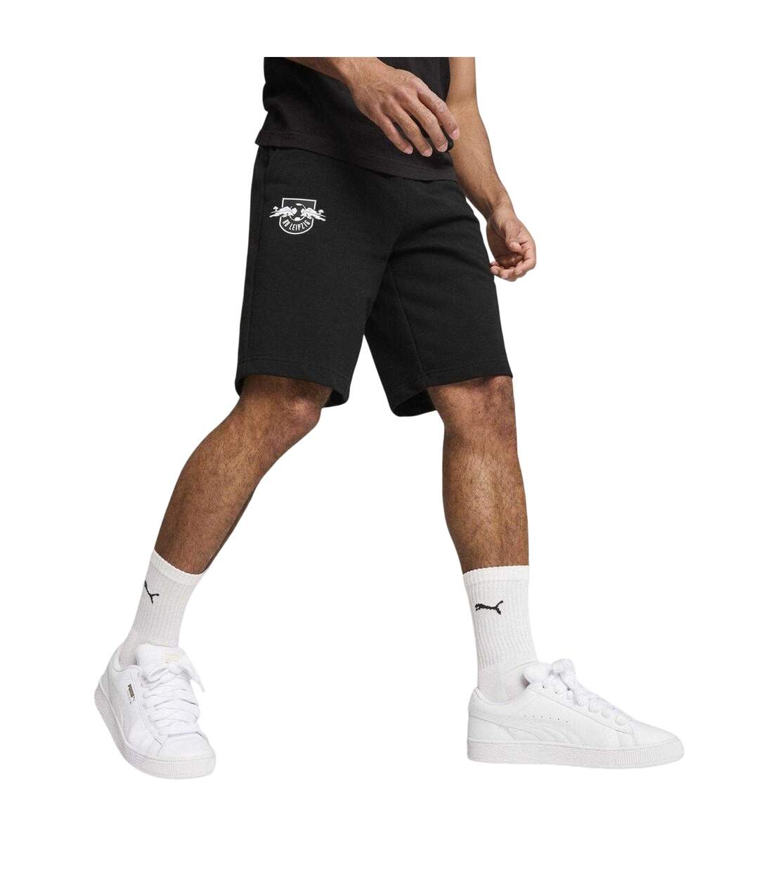 Mens Rb Leipzig Sweat Shorts Black White Puma-3