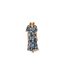 Robe Mi-longue Motif/style Floral Femme Bleu Marine Yumi-1