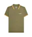 Mens Triple Tipped Polo Shirt Khaki Navy Gold Lambretta-1