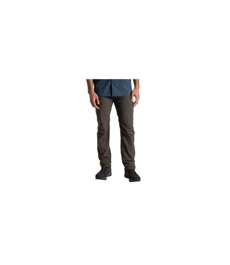 Pantalon Cintré Et Uni À Taille Ajustable Homme Kaki Sombre Craghoppers