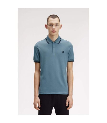 Mens Twin Tip Polo Shirt Blueberry Fred Perry