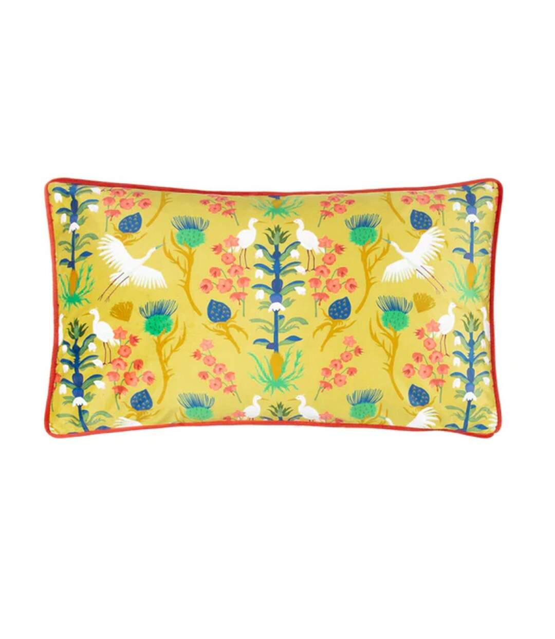 Heron cushion cover one size ochre yellow Kate Merritt