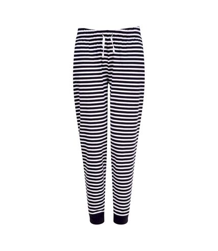 SF Womens/Ladies Striped Lounge Pants (Navy/White)
