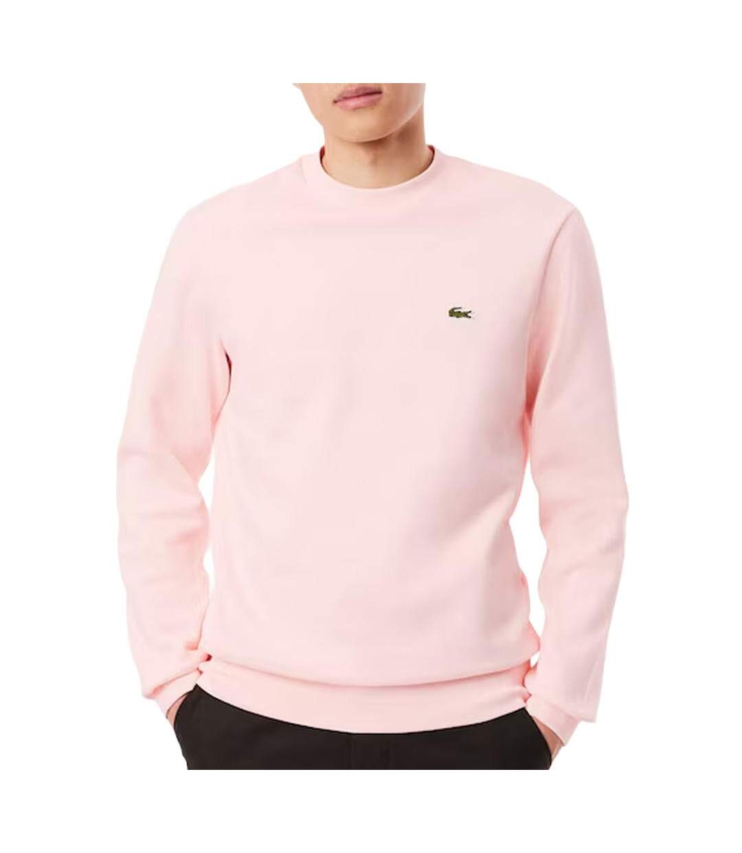 Sweat rose clair homme lacoste fleece-1
