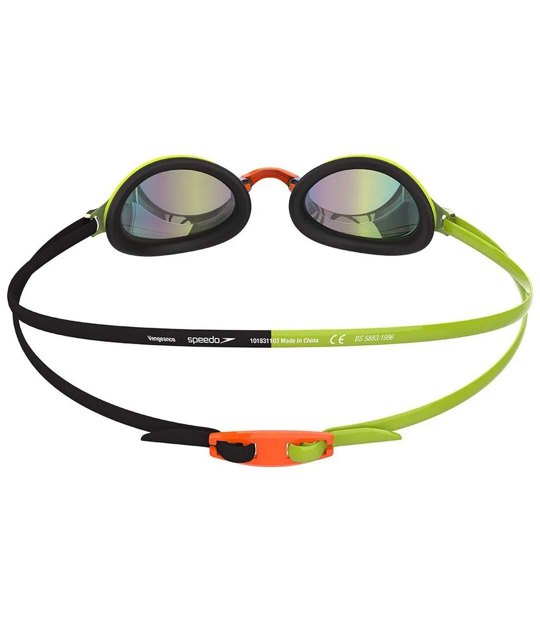 Lunettes De Natation Vengeance Vert Clair Vif Bleu Piscine Fumée Speedo-2