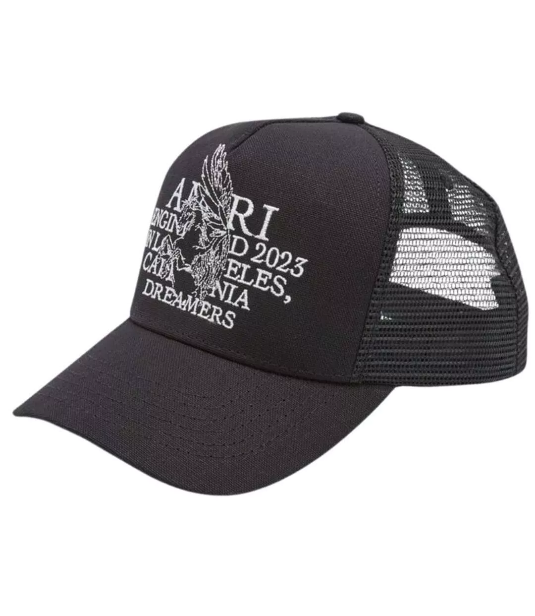 Casquette Trucker Motif/style Pégase Noir Blanc Amiri-4