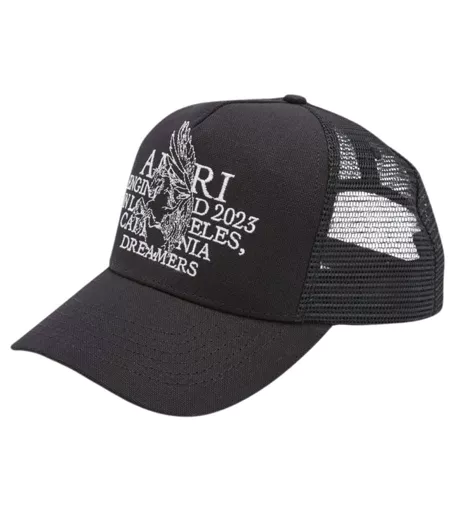 Casquette Trucker Motif/style Pégase Noir Blanc Amiri