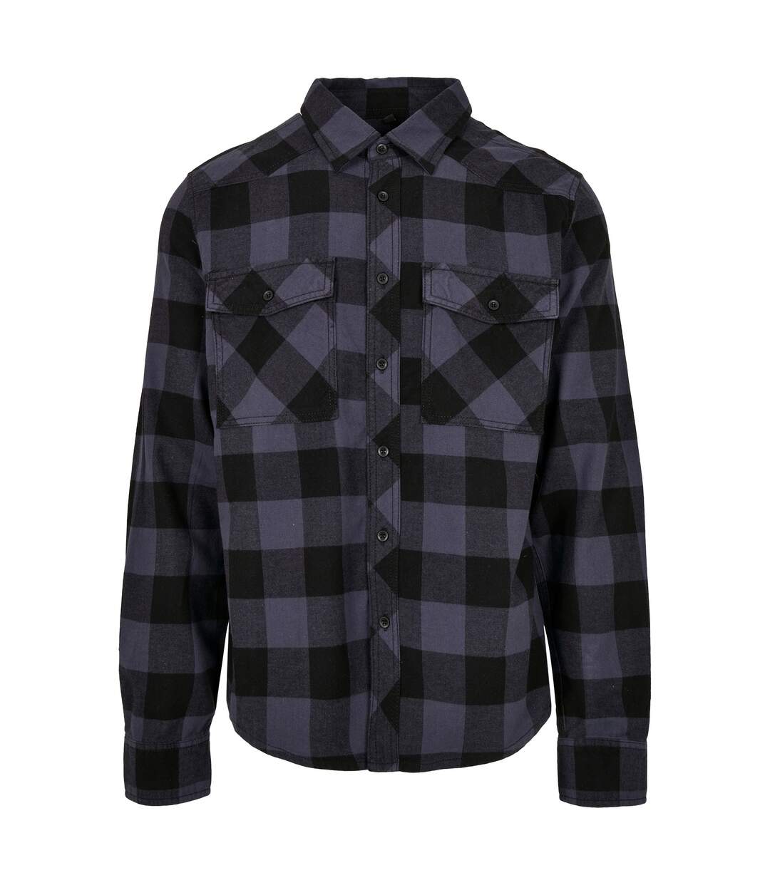 Chemise Motif/style À Carreaux Homme Noir Gris Build Your Brand-1