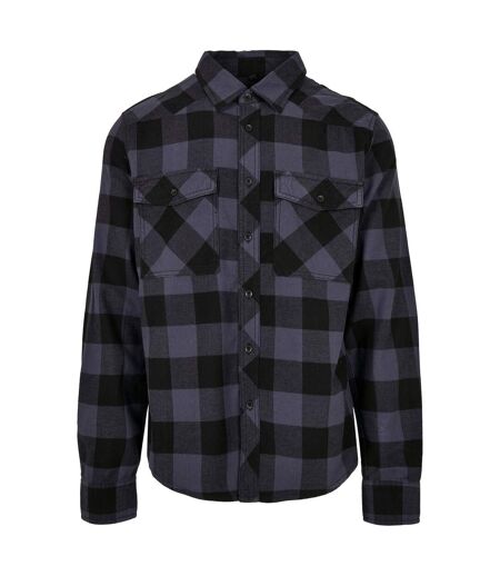 Chemise Motif/style À Carreaux Homme Noir Gris Build Your Brand
