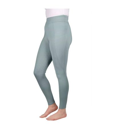 Womens/ladies melton flex horse riding tights dove blue HyPERFORMANCE