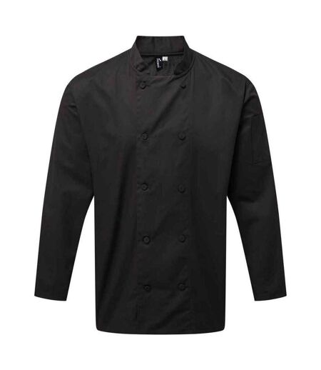 Unisex Adult Coolchecker Long-sleeved Chef Jacket Black Premier