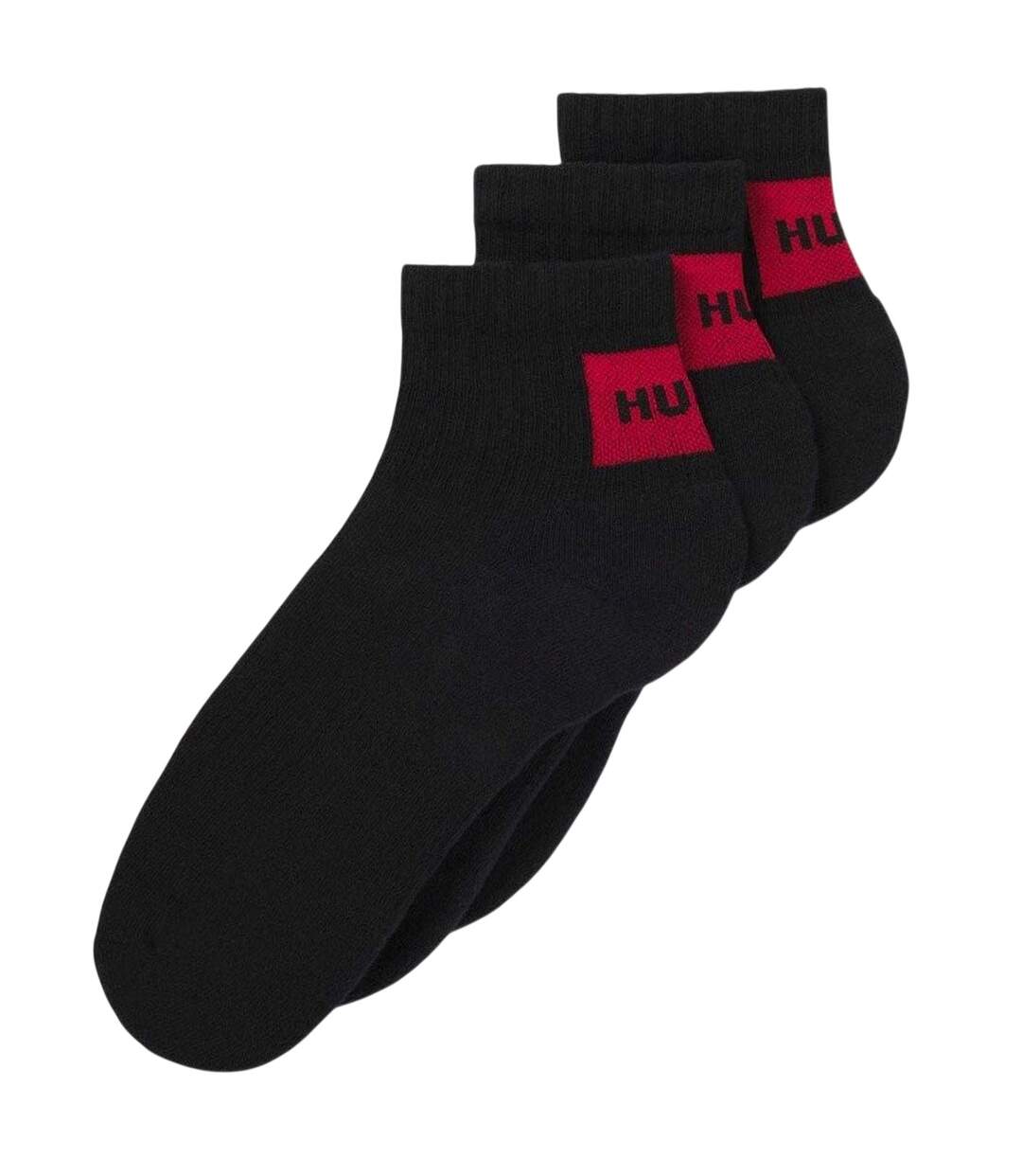 Lot De 3  Socquettes Homme Noir Hugo-2