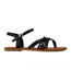 Womens/ladies Lexie Braided Leather Ankle Strap Flat Sandals Black Toms-1