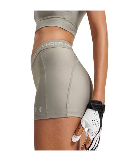 Womens/ladies Heatgear Shorts Taupe White Under Armour