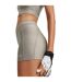 Womens/ladies Heatgear Shorts Taupe White Under Armour-4