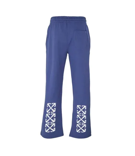 Unisex Adult Arrow Straight Leg Regular Sweatpants Dark Blue White Off White
