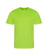 Just Cool Mens Performance Plain T-Shirt (Electric Green)