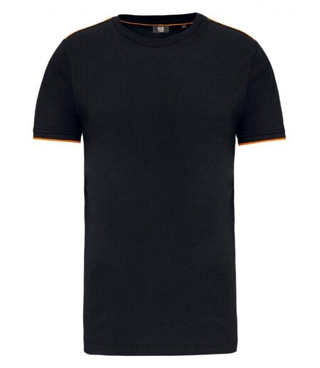 T-shirt professionnel DayToDay pour homme - WK3020 - noir et orange
