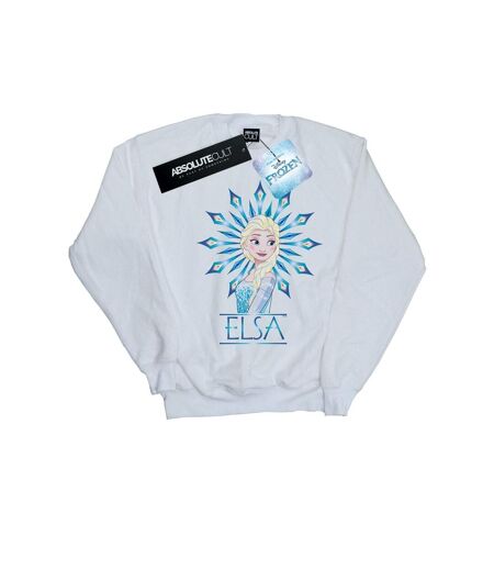 Disney Sweatshirt Frozen Elsa Snowflake Womens/Ladies (Blanc) - UTBI19110