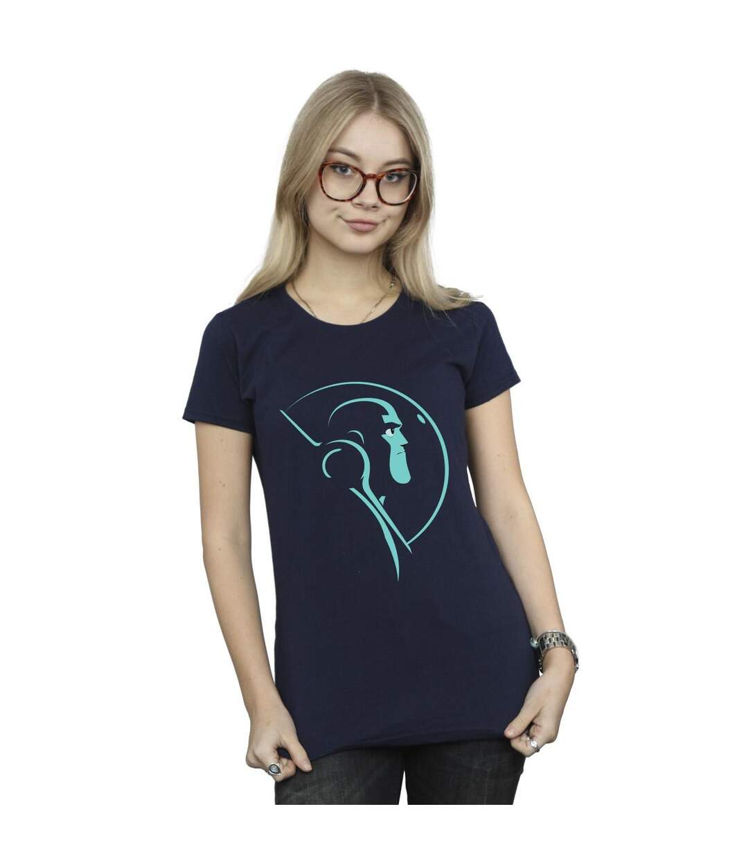 Disney T-shirt en coton Femme/Ladies Lightyear Space Helmet Stare (Bleu marine) - UTBI29052-2