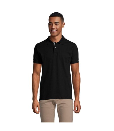 Polo Portland Homme Noir Gris SOLS