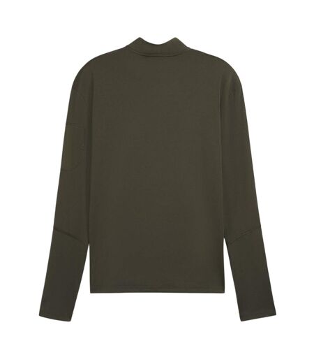 Mens Cloudspun Quarter Zip Long-sleeved Top Dark Olive Puma