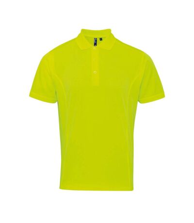Premier Mens Coolchecker Pique Polo Shirt (Neon Yellow)