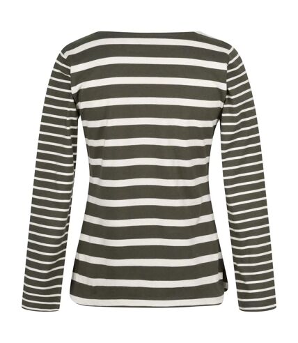 Regatta - T-shirt FARIDA - Femme (Kaki foncé / Beige clair) - UTRG8449