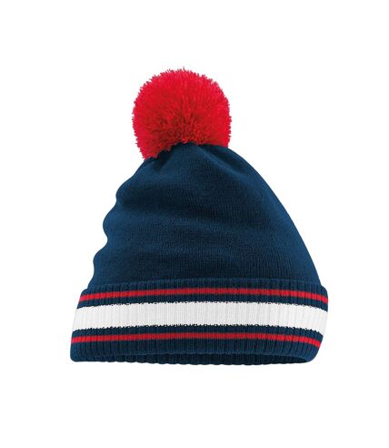 Bonnet stadium bleu marine / rouge classique Beechfield