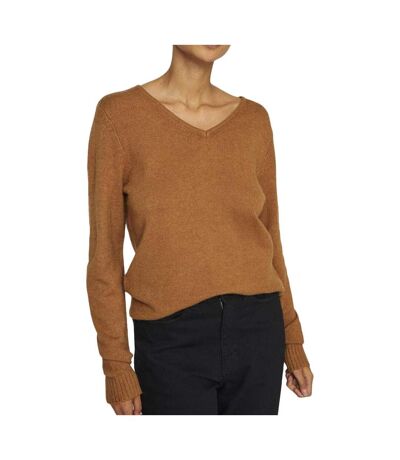 Pull Col V Marron Femme Vila 69 - L