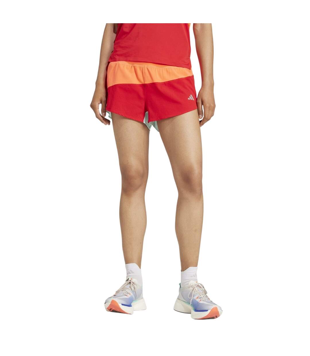 Short De Course Ny Femme Orange Rouge Turquoise Pâle Adidas-3