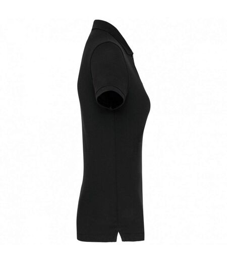 Womens/ladies Pique Anti-bacterial Polo Shirt Black WK. Designed To Work