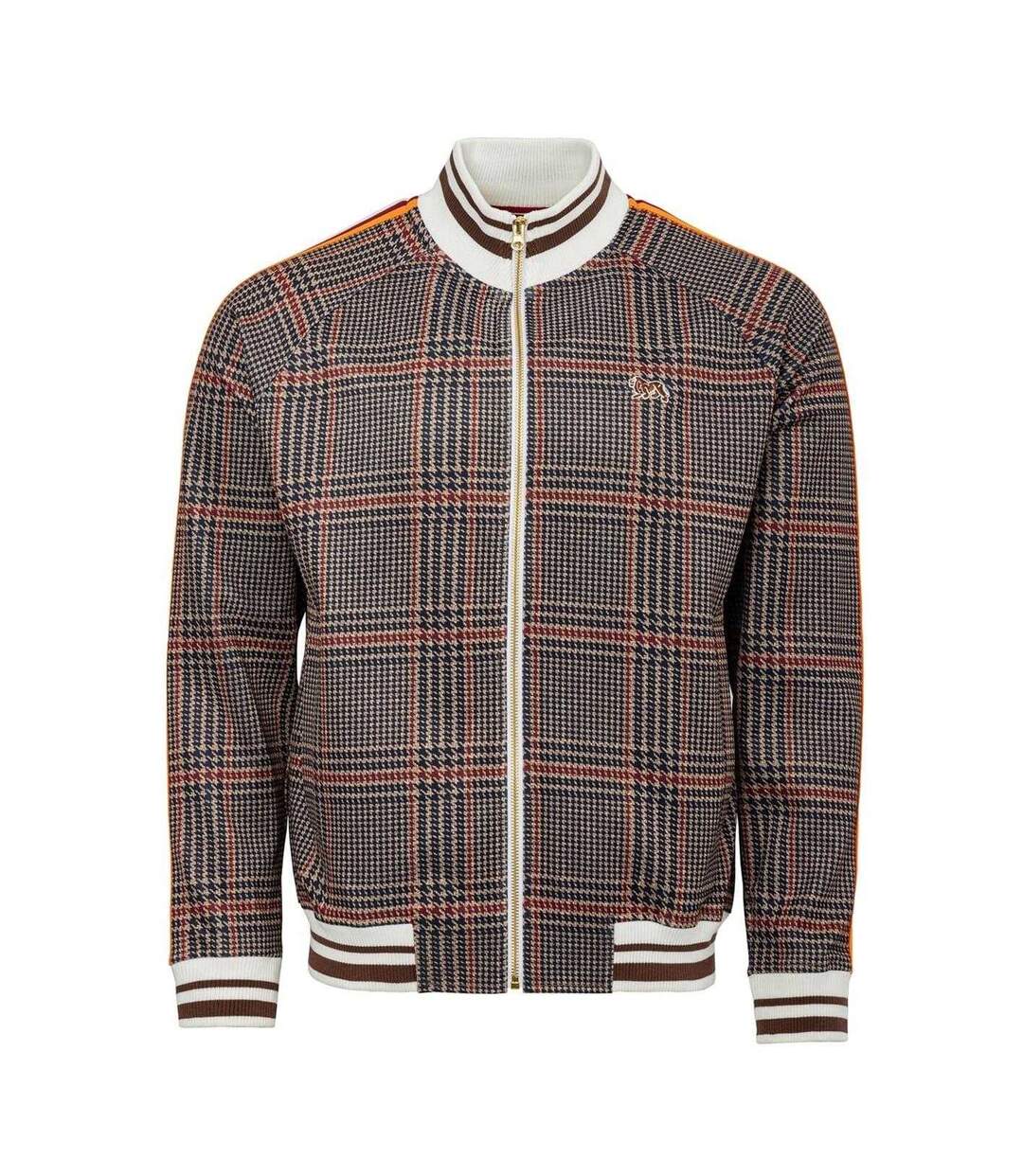 Mens Check Plaid Tracksuit Beige Lonsdale-2
