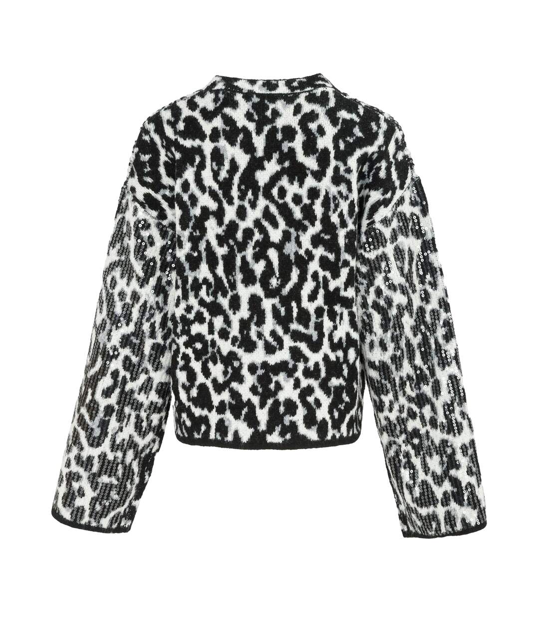 Pull Motif/style Imprimé Léopard Femme Noir Gris Biba-2