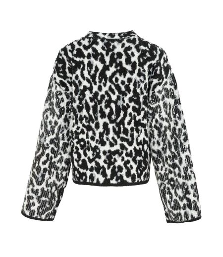 Pull Motif/style Imprimé Léopard Femme Noir Gris Biba