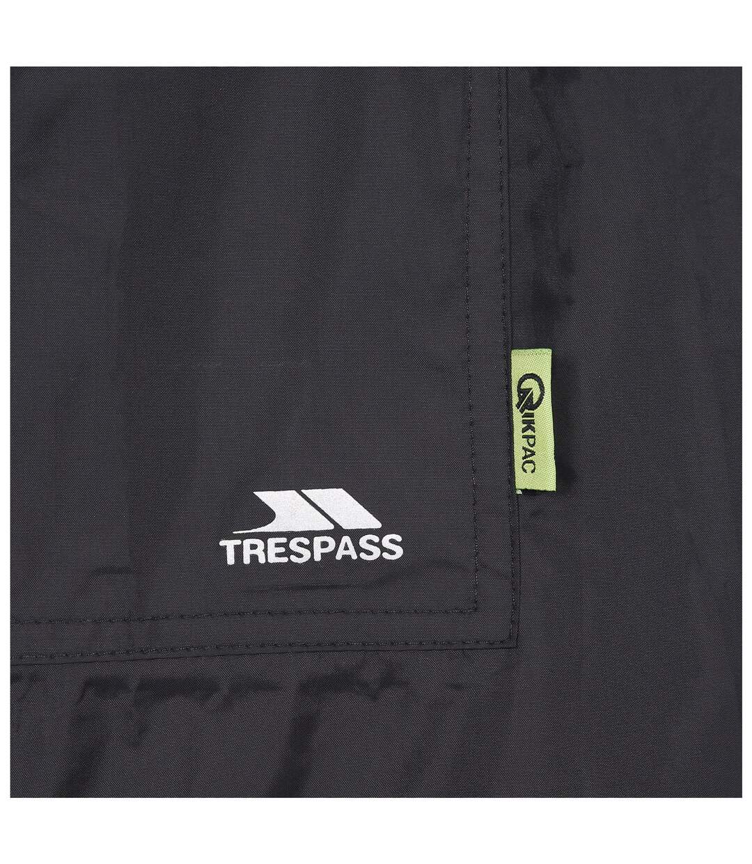 Trespass Qikpac Unisex Hooded Waterproof Packaway Poncho (Black) - UTTP422-4