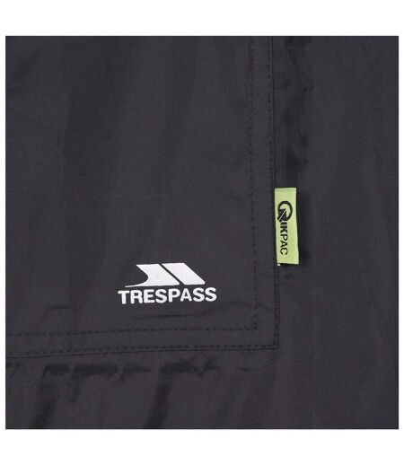 Trespass Qikpac Unisex Hooded Waterproof Packaway Poncho (Black) - UTTP422