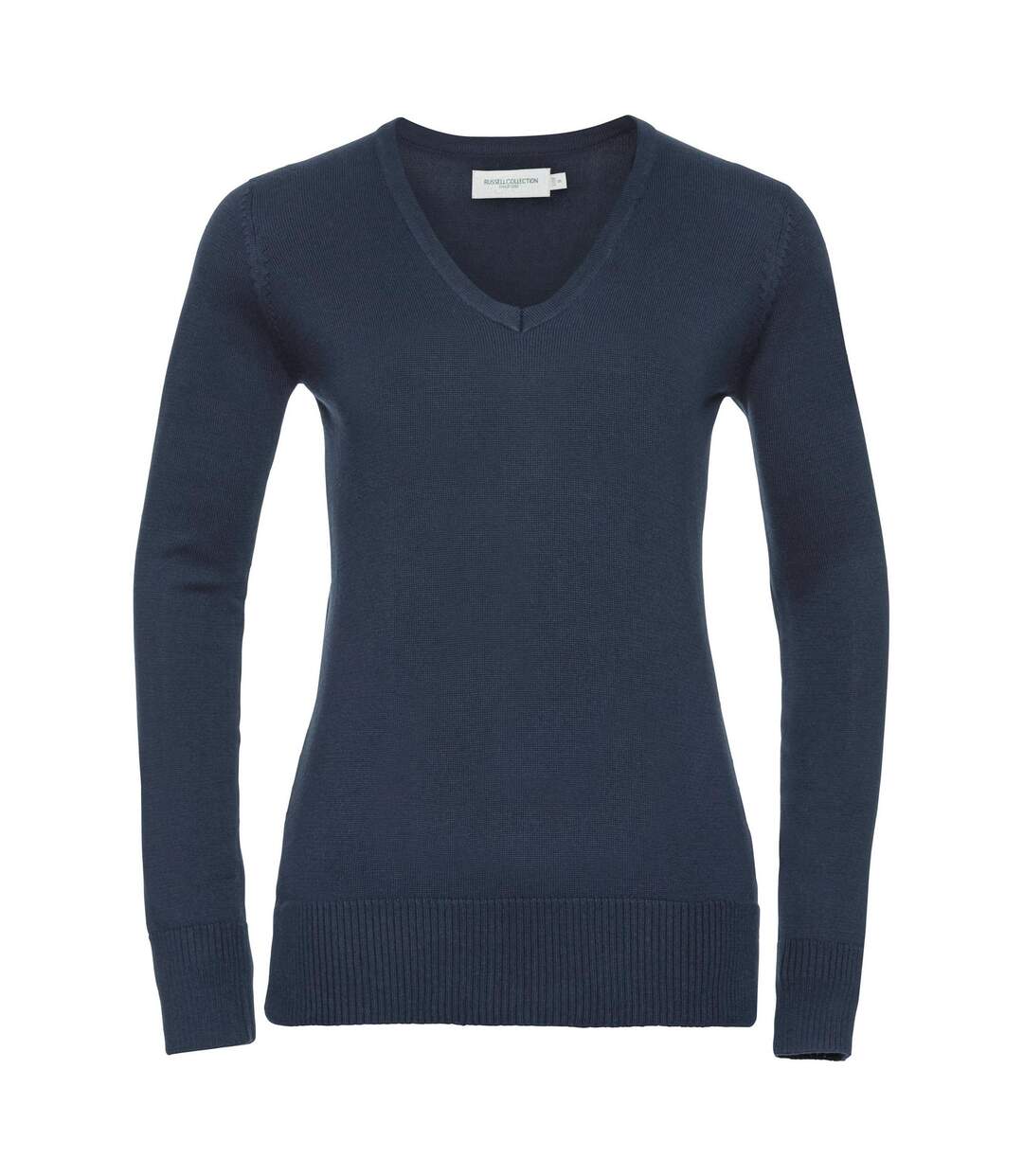 Pull Col V Collection Femme Bleu Marine Russell-2