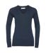 Pull Col V Collection Femme Bleu Marine Russell-2