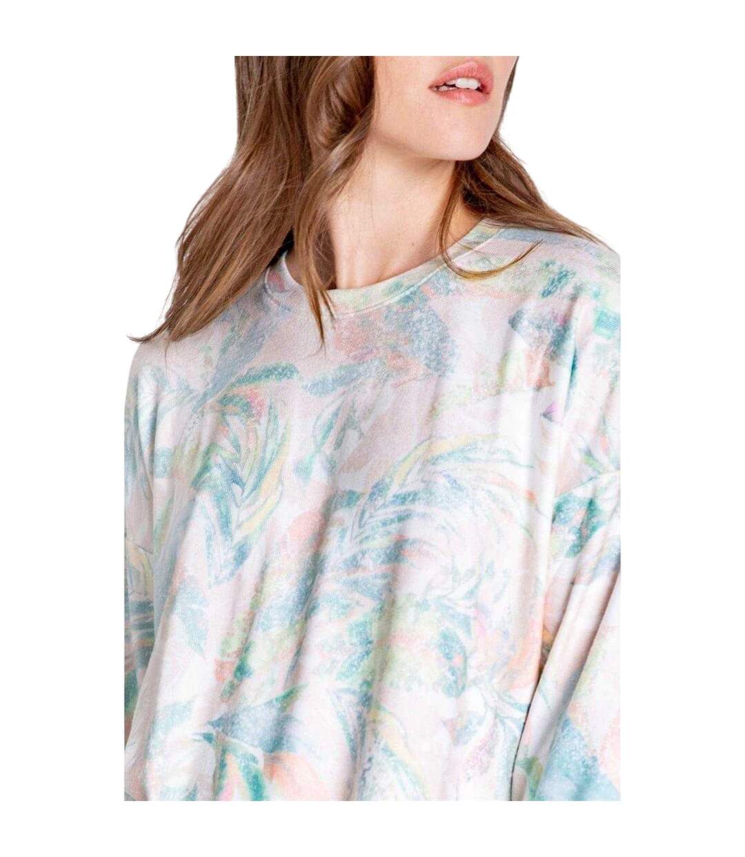 Womens/ladies Palm Print Long-sleeved T-shirt Multicoloured PJ Salvage-3