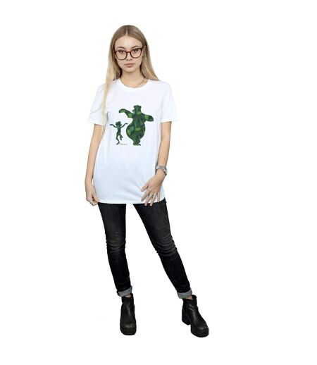 Disney Womens/Ladies The Jungle Book Mowgli And Baloo Dance Cotton Boyfriend T-Shirt (Blanc) - UTBI28328