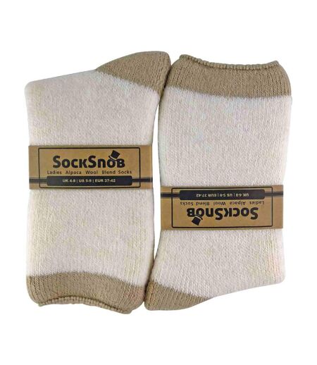 1 Pack Ladies Alpaca Wool Slipper Bed Socks with Star Grips