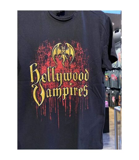 Amplified Unisex Adult Bat Blood Hollywood Vampires Logo T-Shirt (Black) - UTGD203
