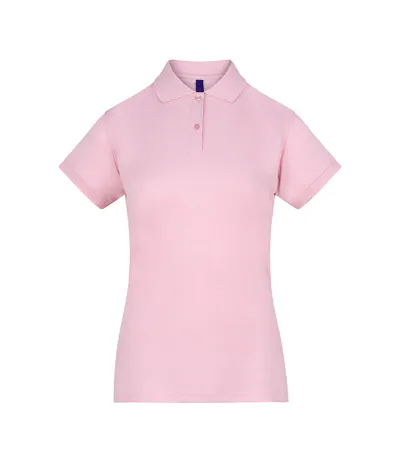 Womens/ladies Coolplusfitted Polo Shirt Baby Pink Henbury