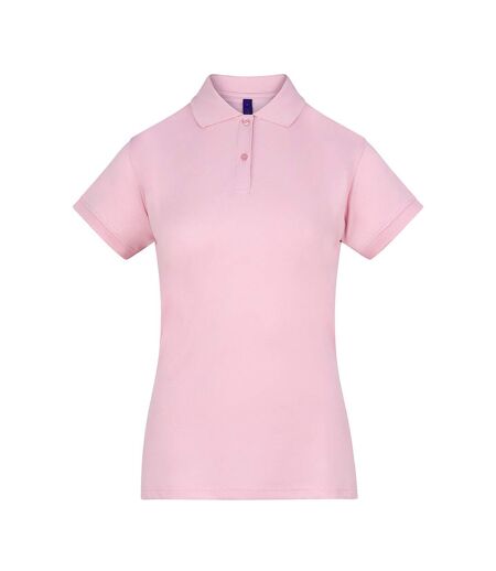 Womens/ladies Coolplusfitted Polo Shirt Baby Pink Henbury