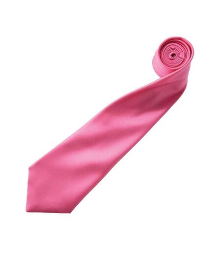 Premier Mens Plain Satin Tie (Narrow Blade) (Fuchsia) (One Size)